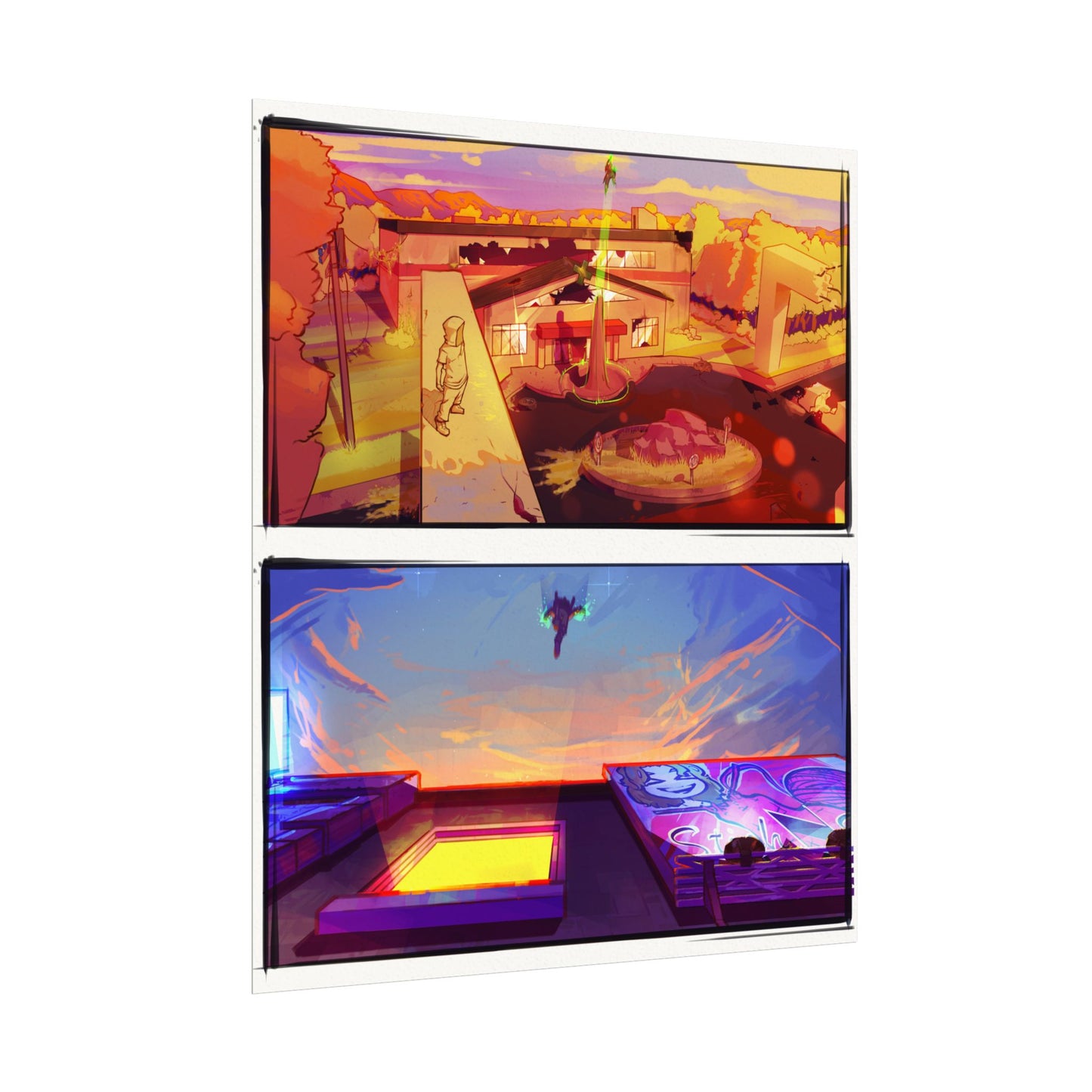 Fragments Comic Panel | Watercolor Matte Posters
