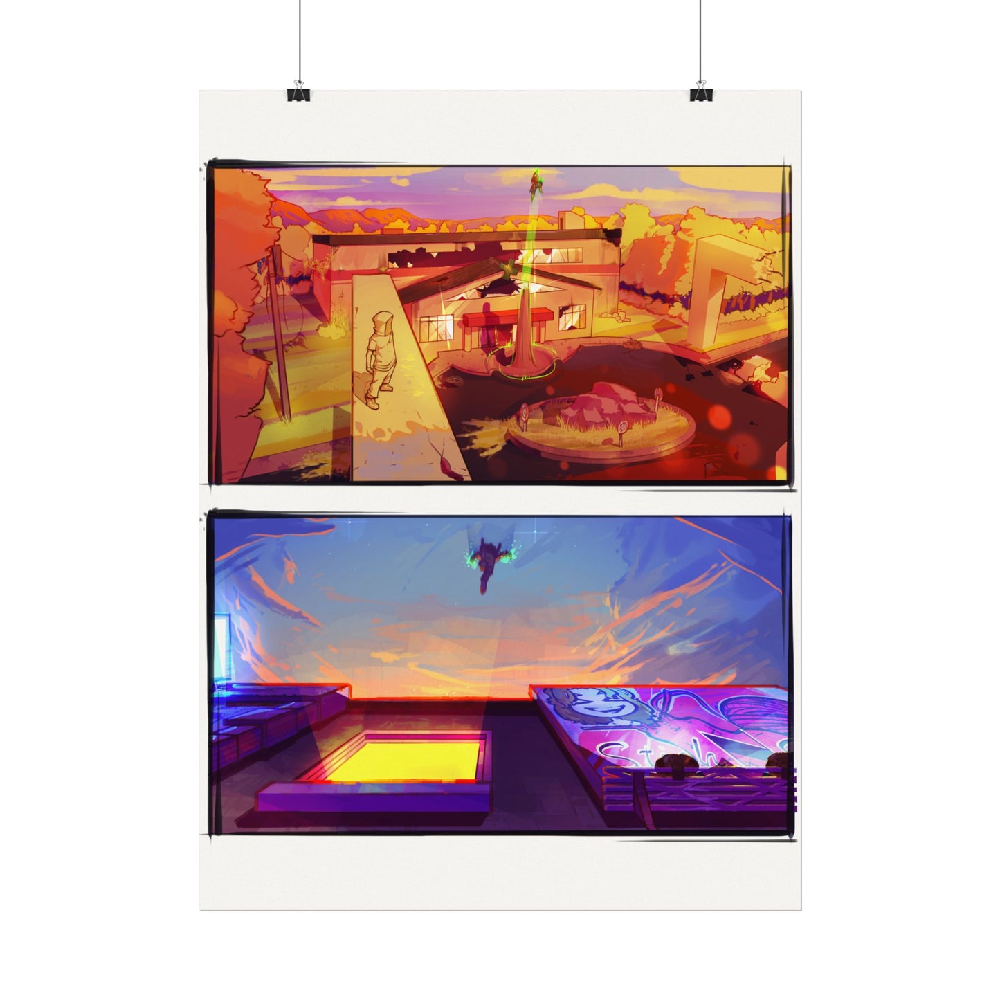 Fragments Comic Panel | Watercolor Matte Posters