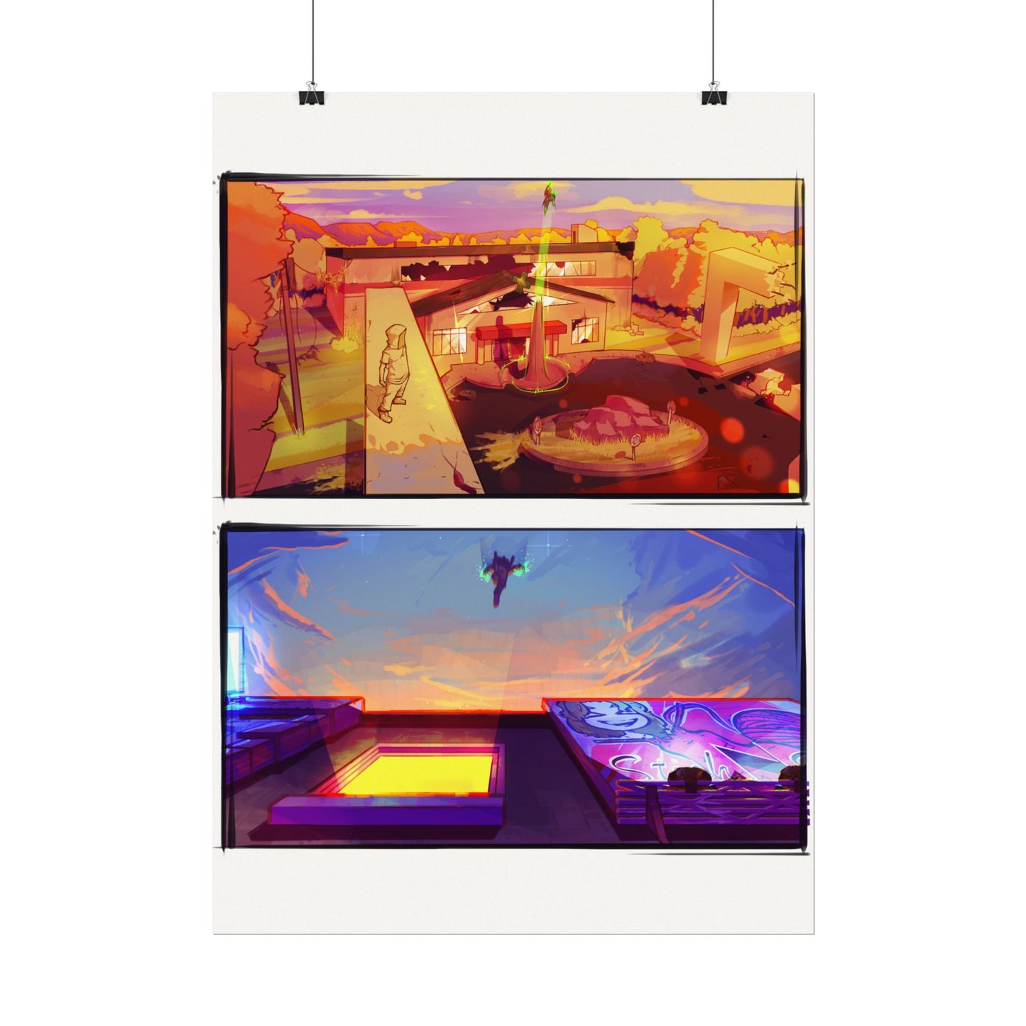 Fragments Comic Panel | Watercolor Matte Posters