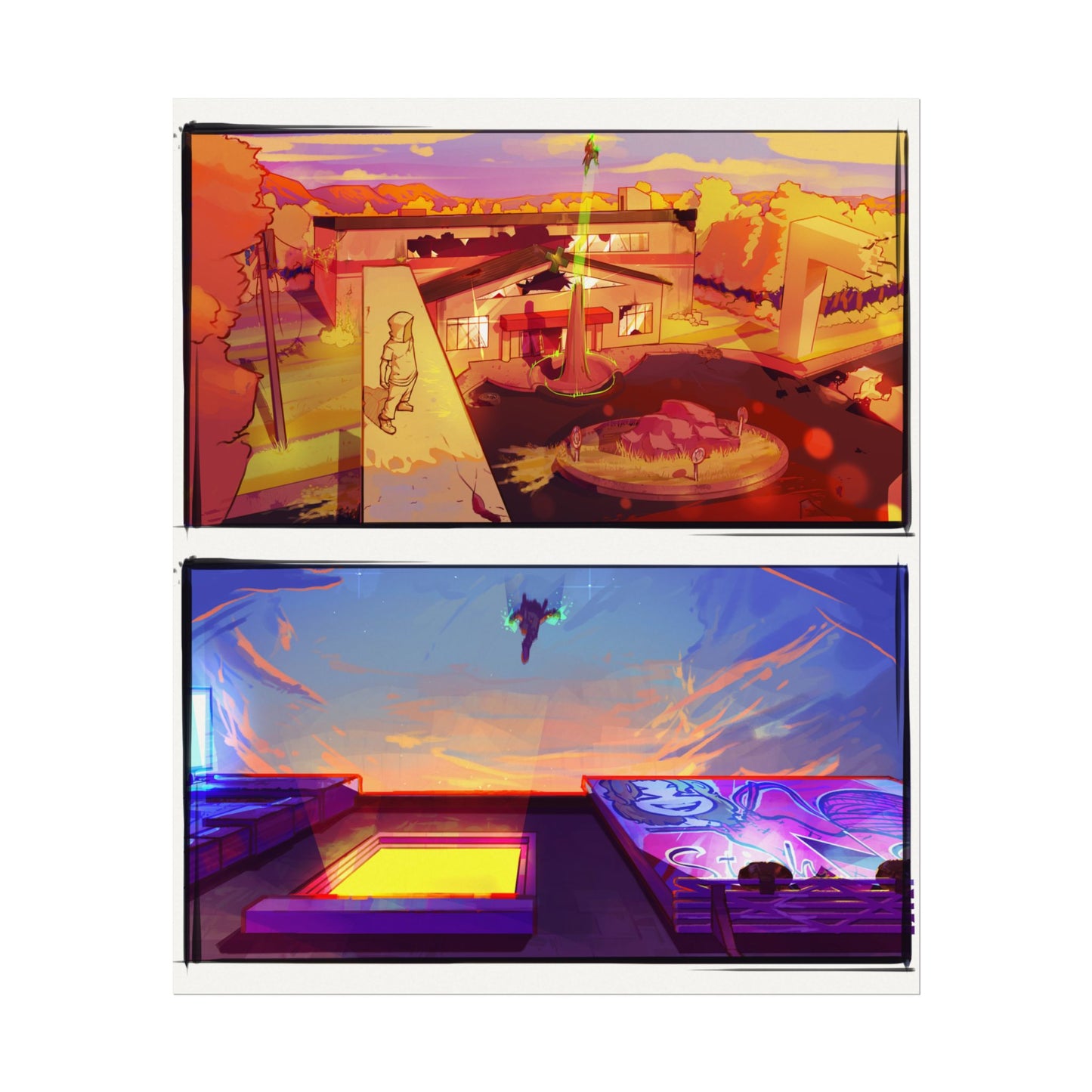 Fragments Comic Panel | Watercolor Matte Posters