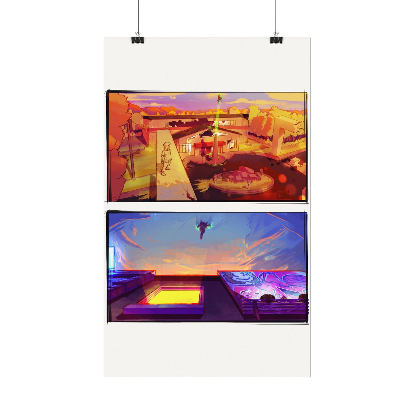 Fragments Comic Panel | Watercolor Matte Posters