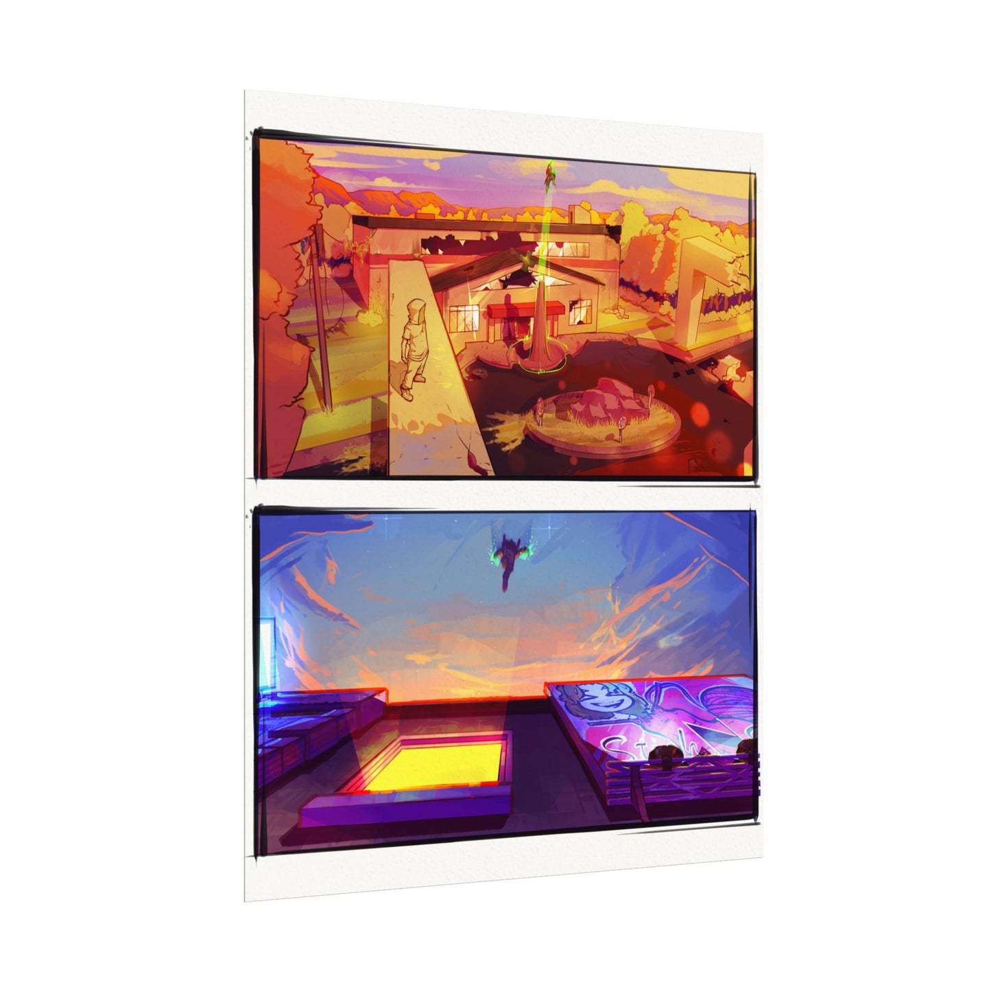 Fragments Comic Panel | Watercolor Matte Posters