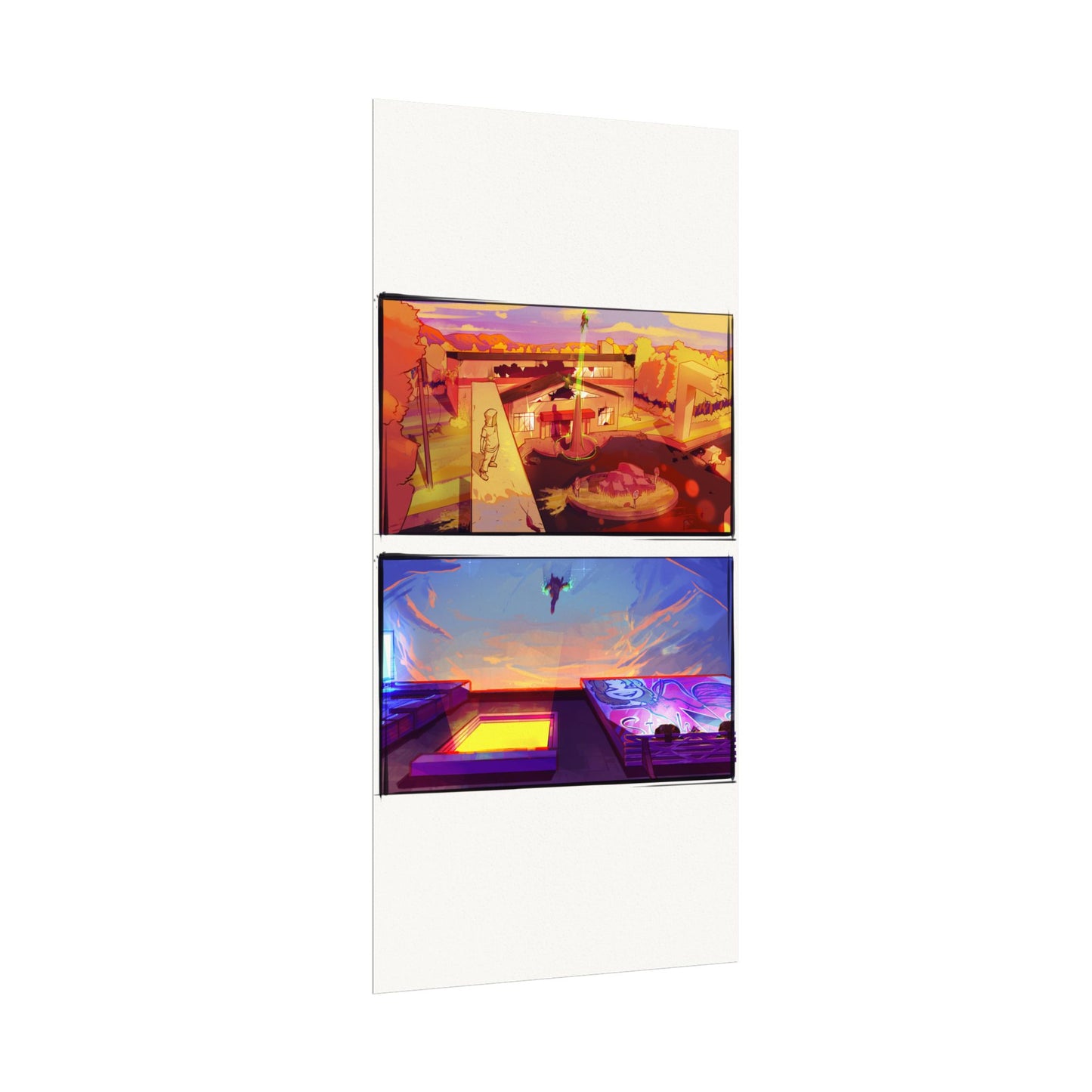 Fragments Comic Panel | Watercolor Matte Posters
