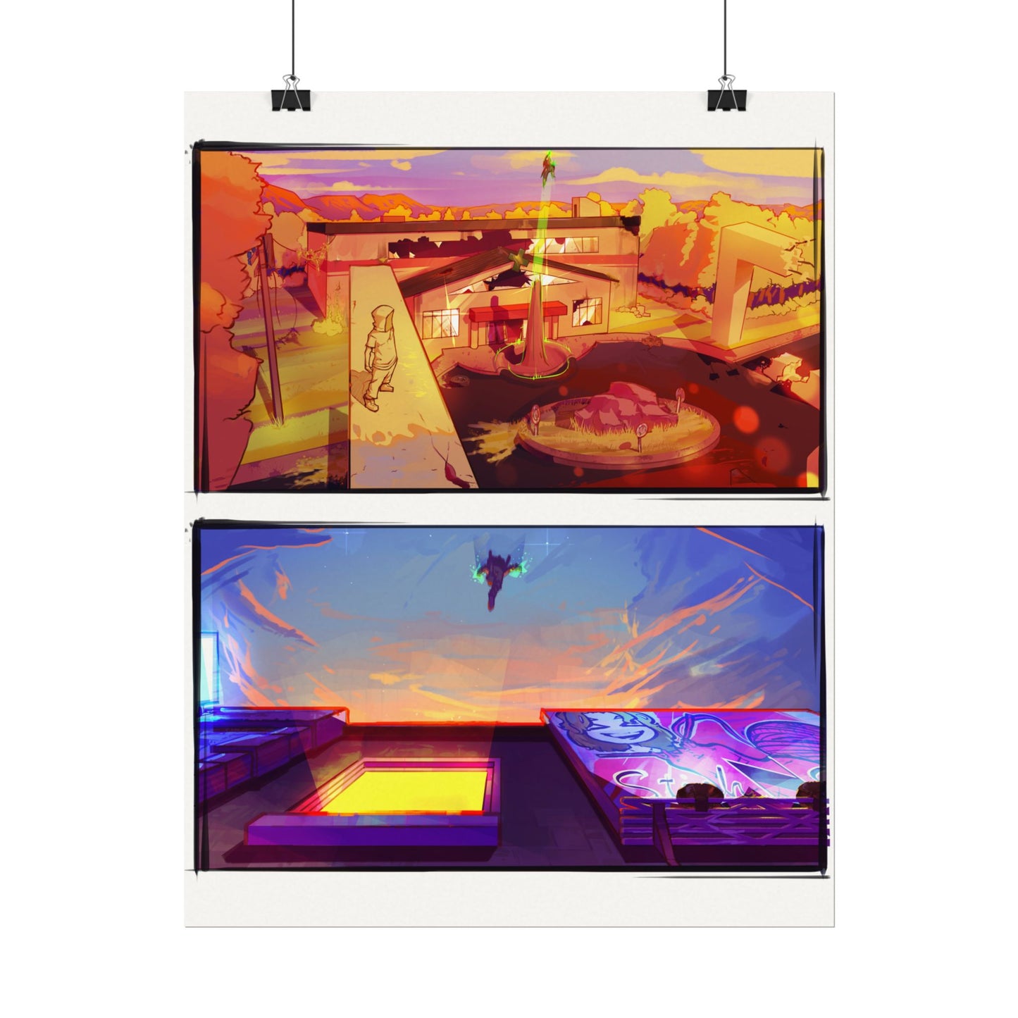 Fragments Comic Panel | Watercolor Matte Posters