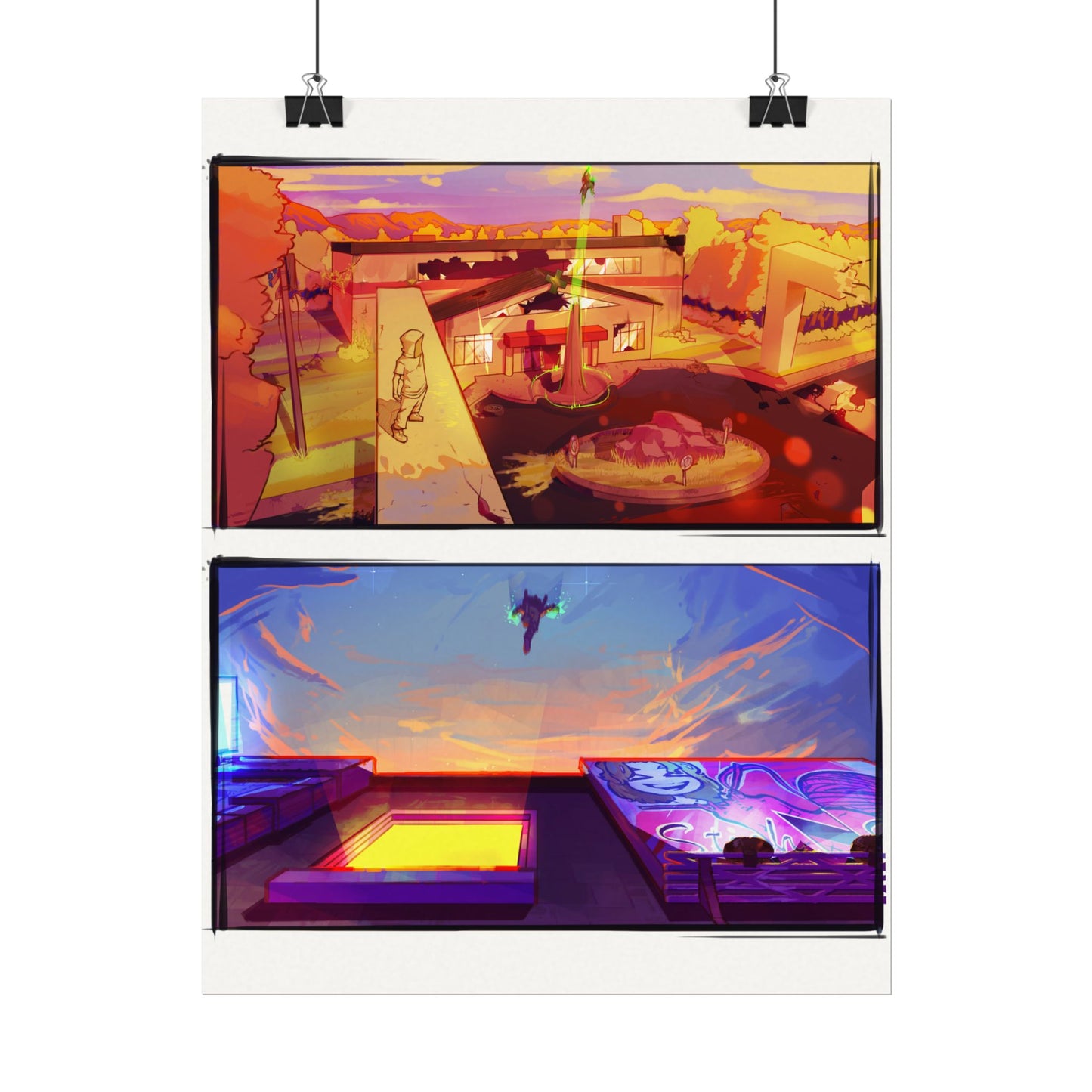 Fragments Comic Panel | Watercolor Matte Posters