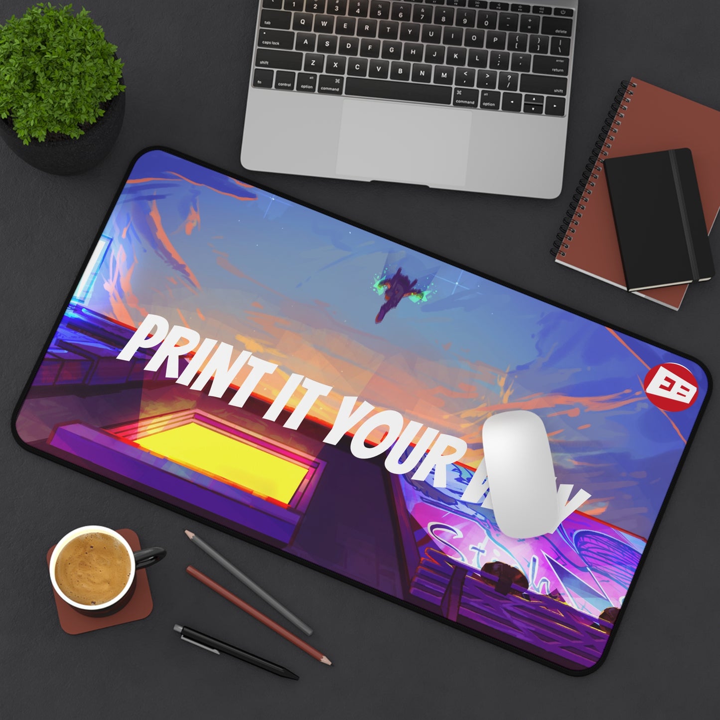 Fragments | Comic Panel Desk Mat