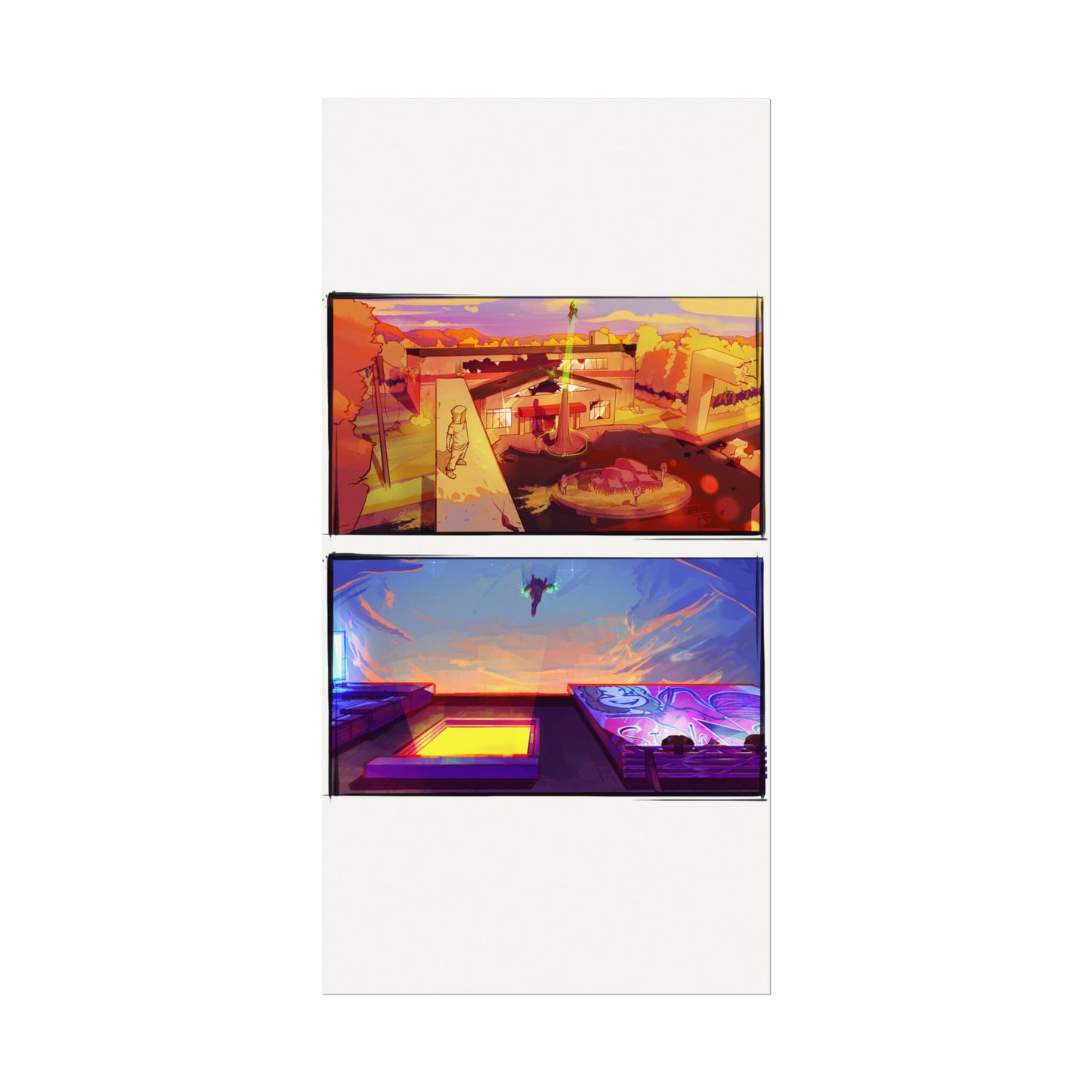 Fragments Comic Panel | Watercolor Matte Posters
