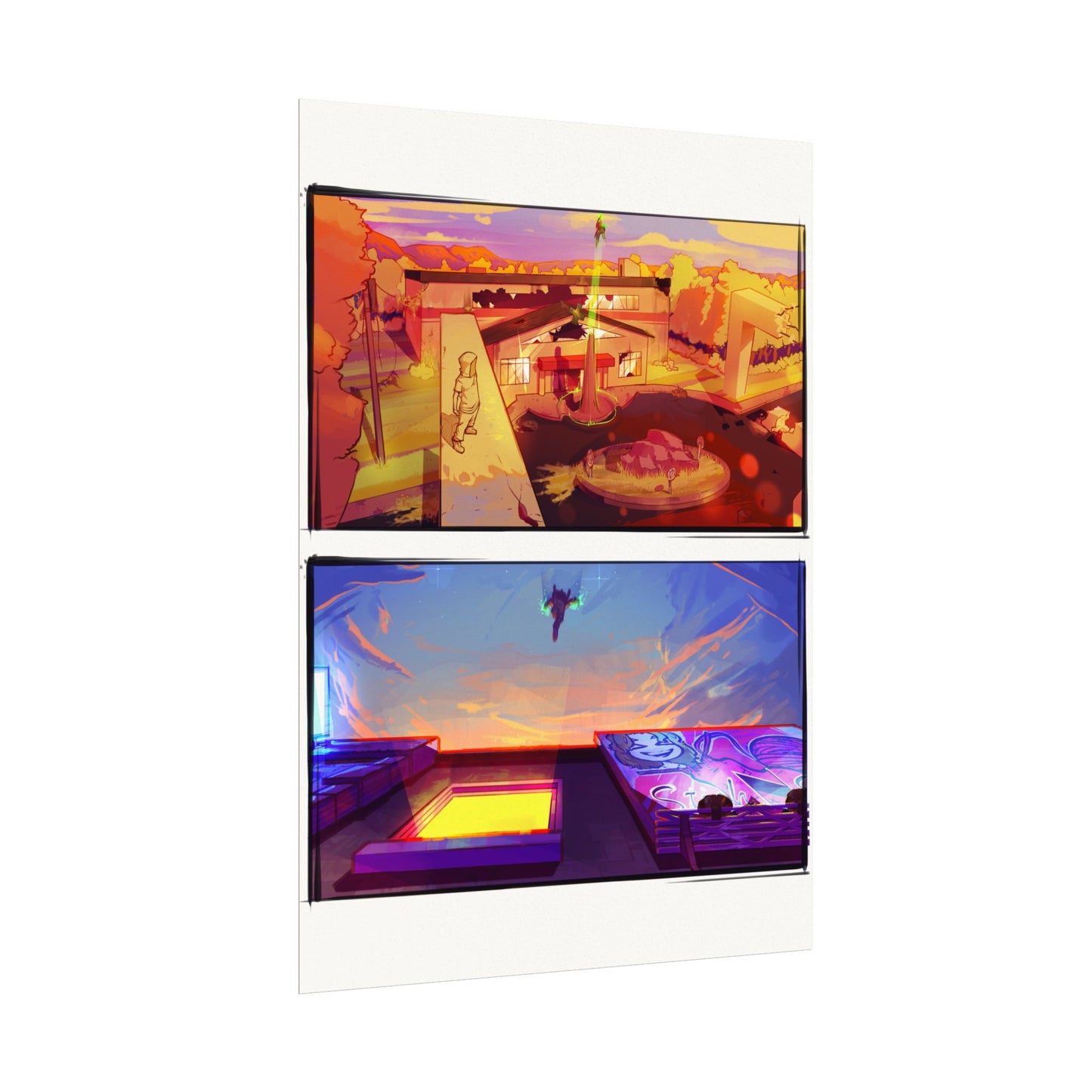 Fragments Comic Panel | Watercolor Matte Posters