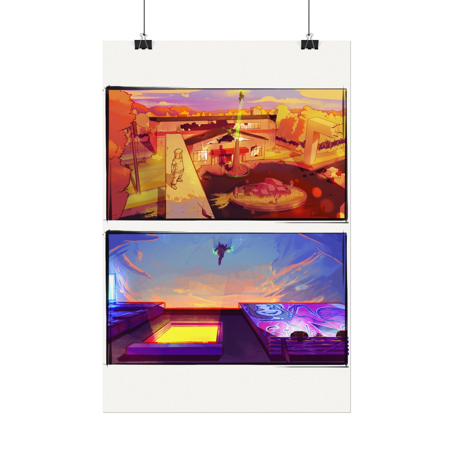 Fragments Comic Panel | Watercolor Matte Posters
