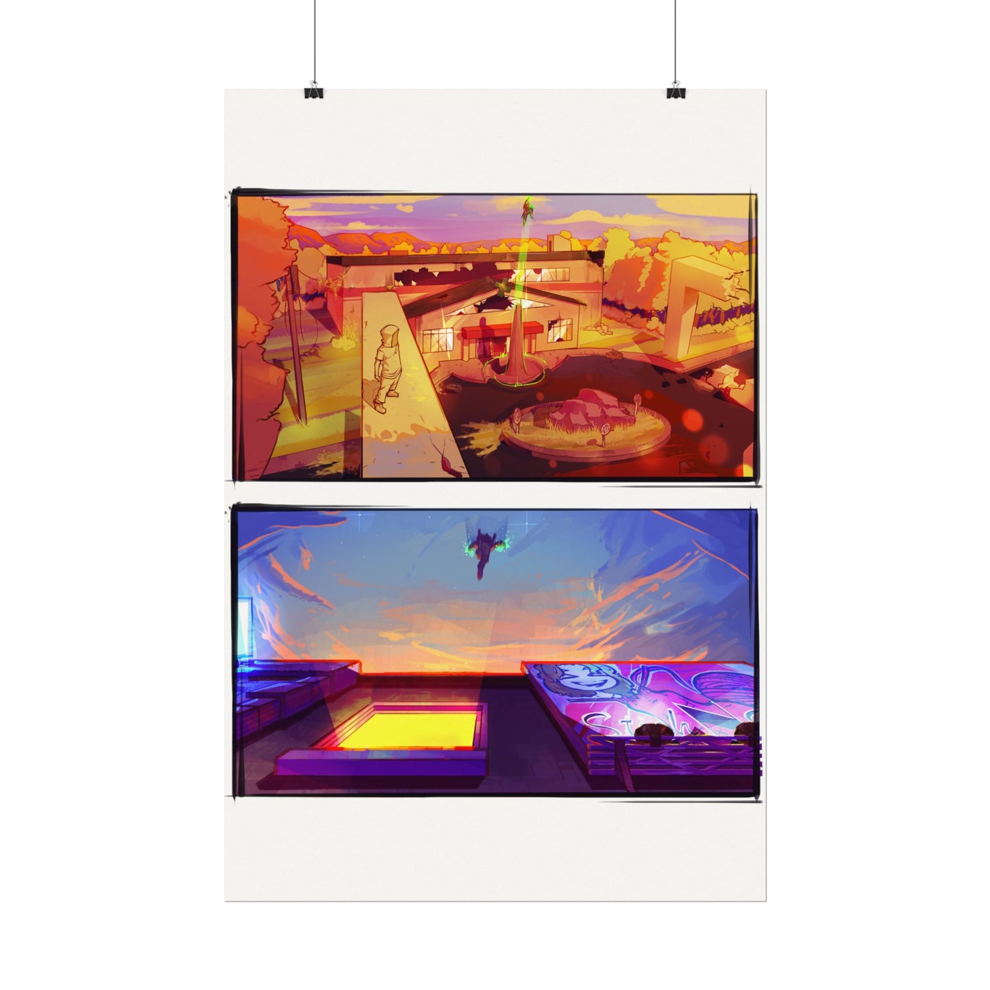 Fragments Comic Panel | Watercolor Matte Posters