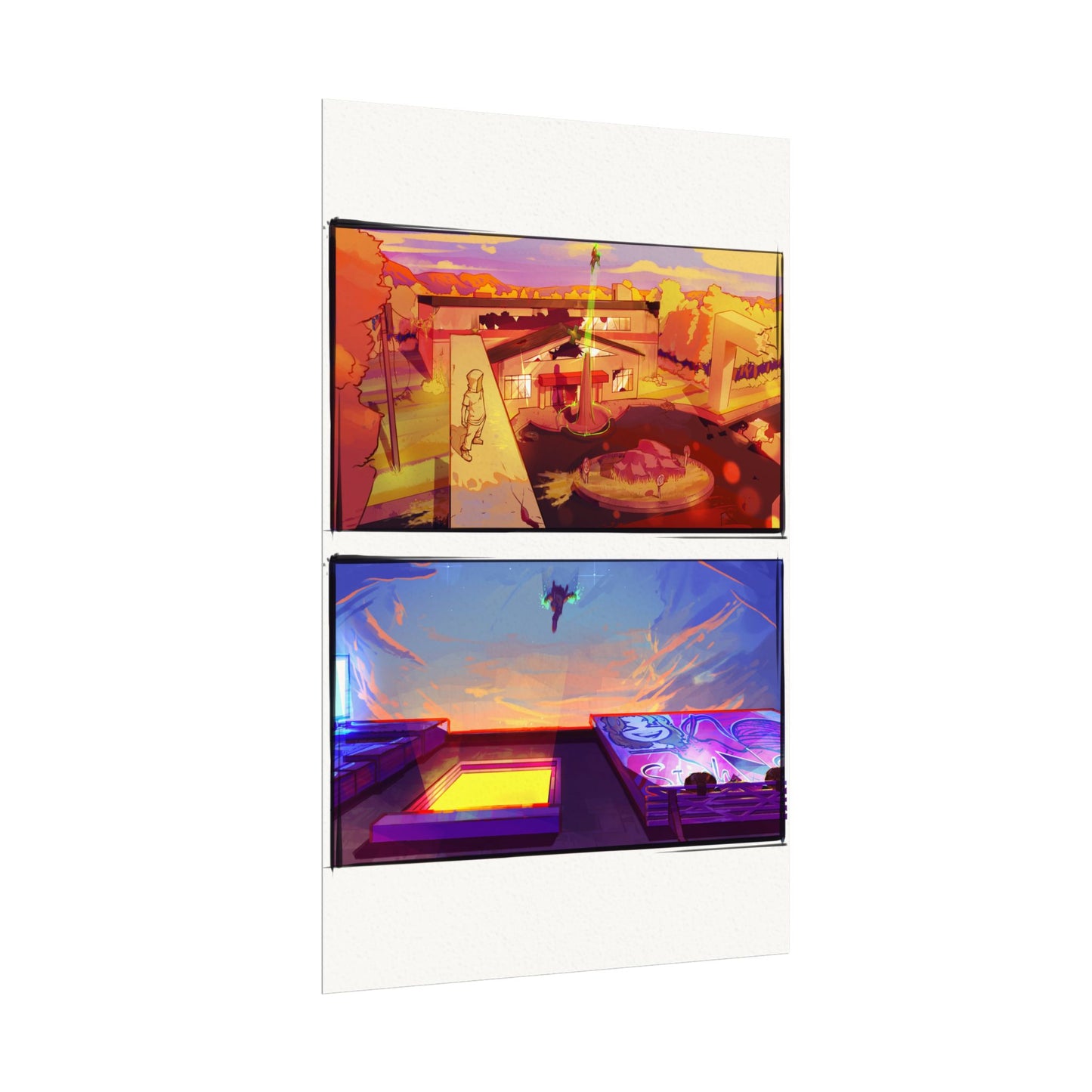 Fragments Comic Panel | Watercolor Matte Posters