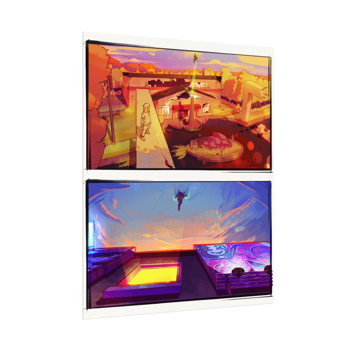 Fragments Comic Panel | Watercolor Matte Posters