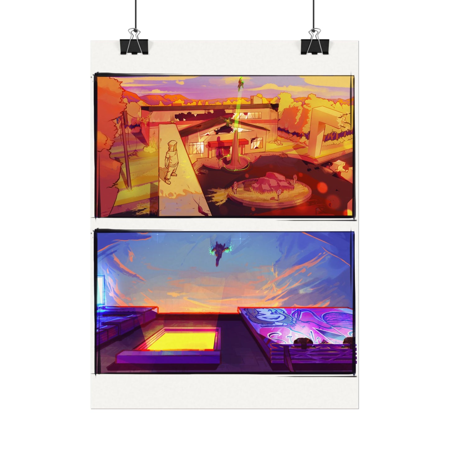 Fragments Comic Panel | Watercolor Matte Posters