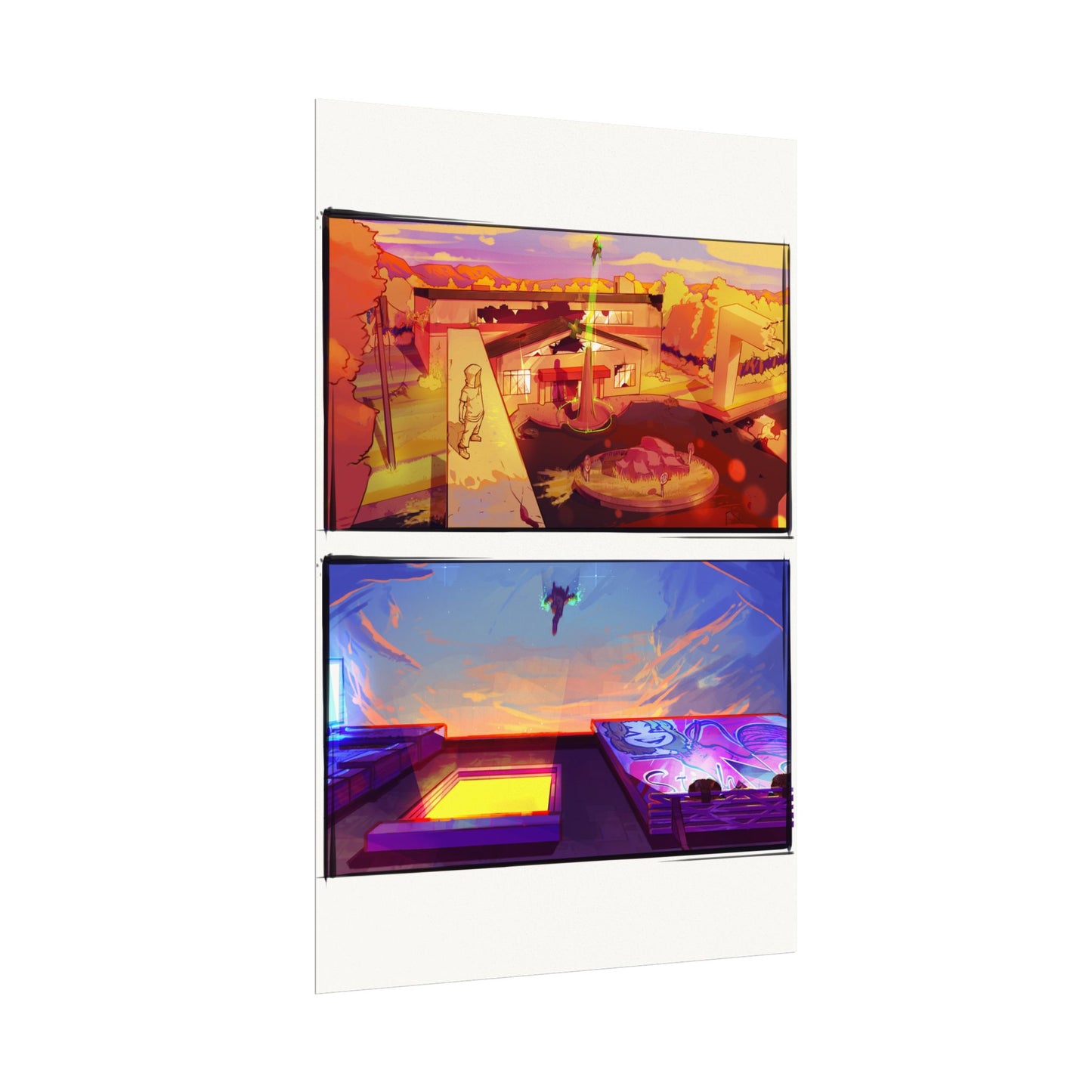 Fragments Comic Panel | Watercolor Matte Posters