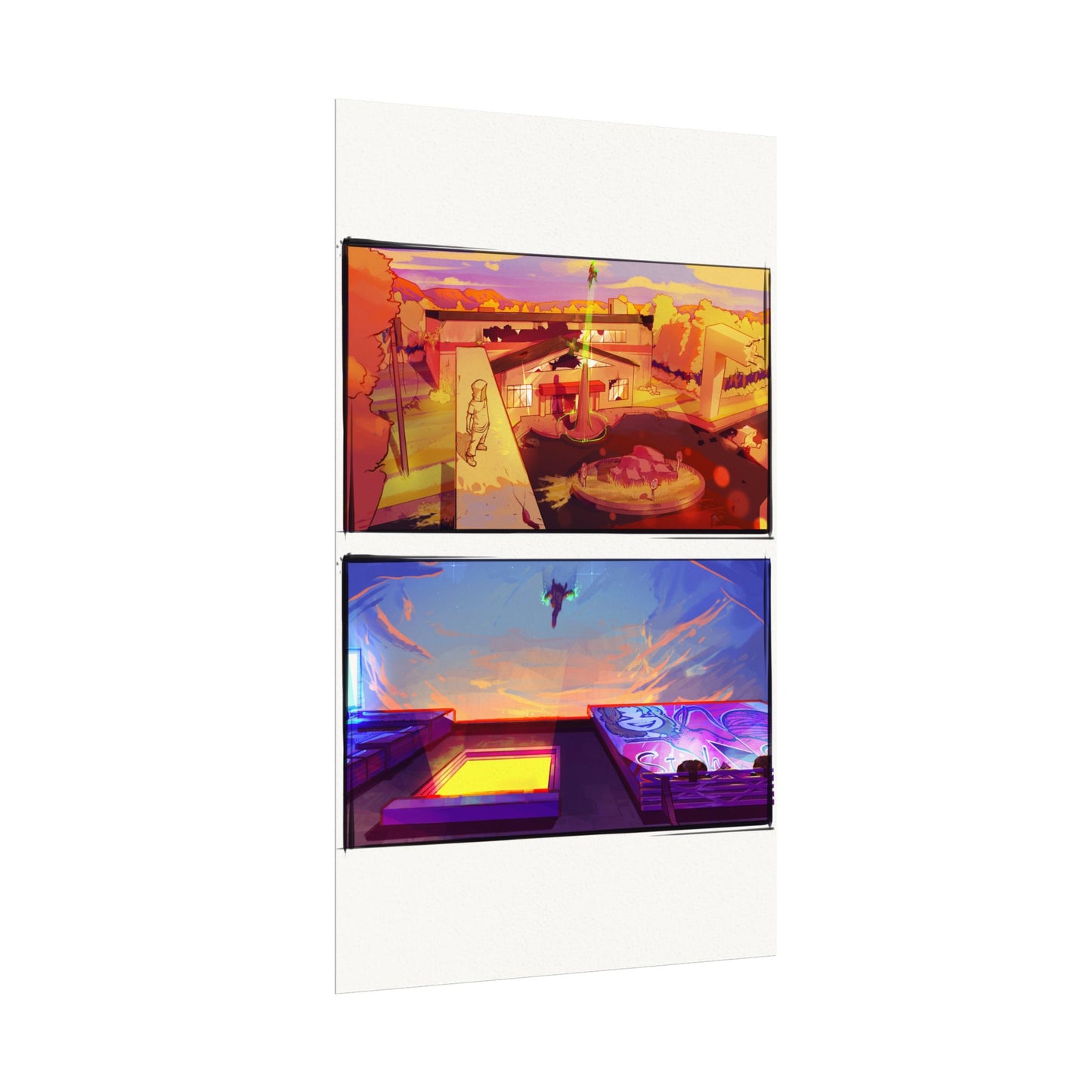 Fragments Comic Panel | Watercolor Matte Posters