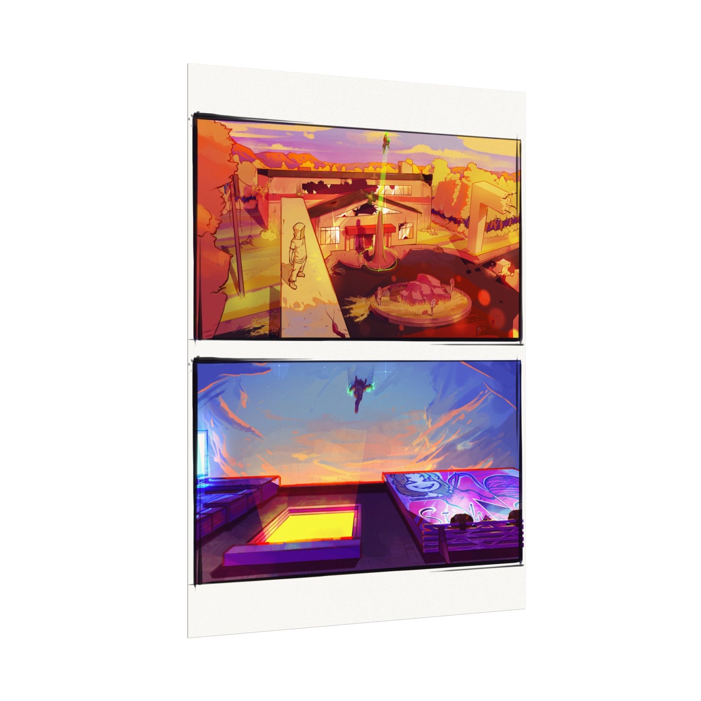 Fragments Comic Panel | Watercolor Matte Posters
