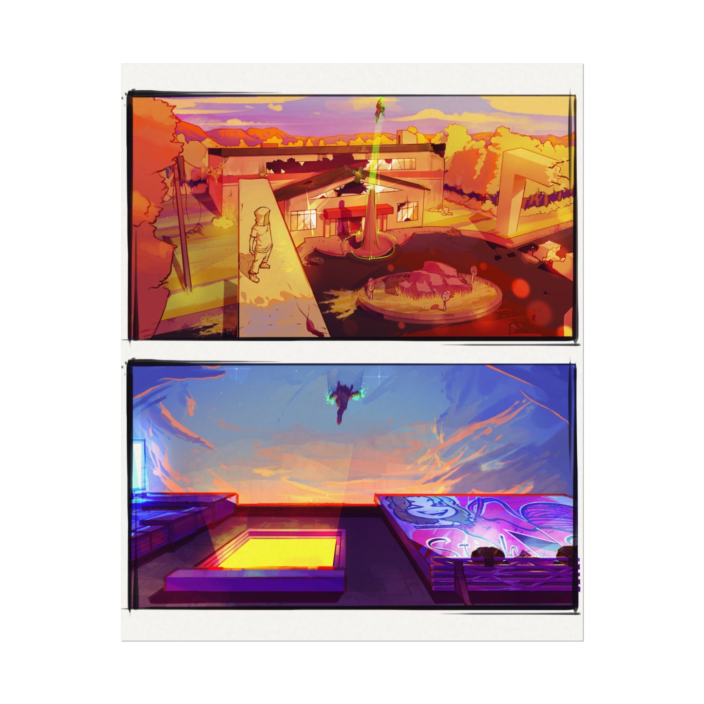 Fragments Comic Panel | Watercolor Matte Posters