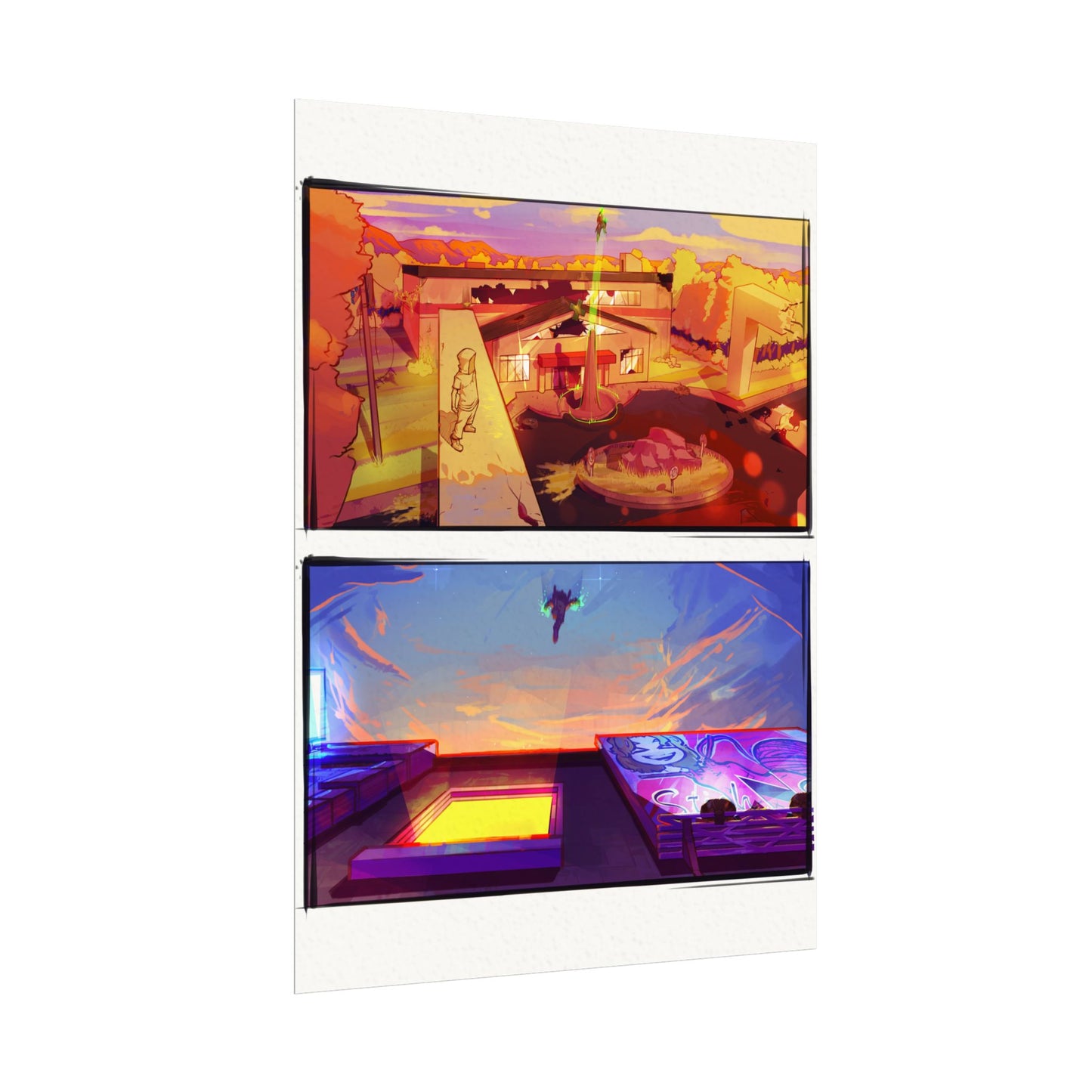 Fragments Comic Panel | Watercolor Matte Posters